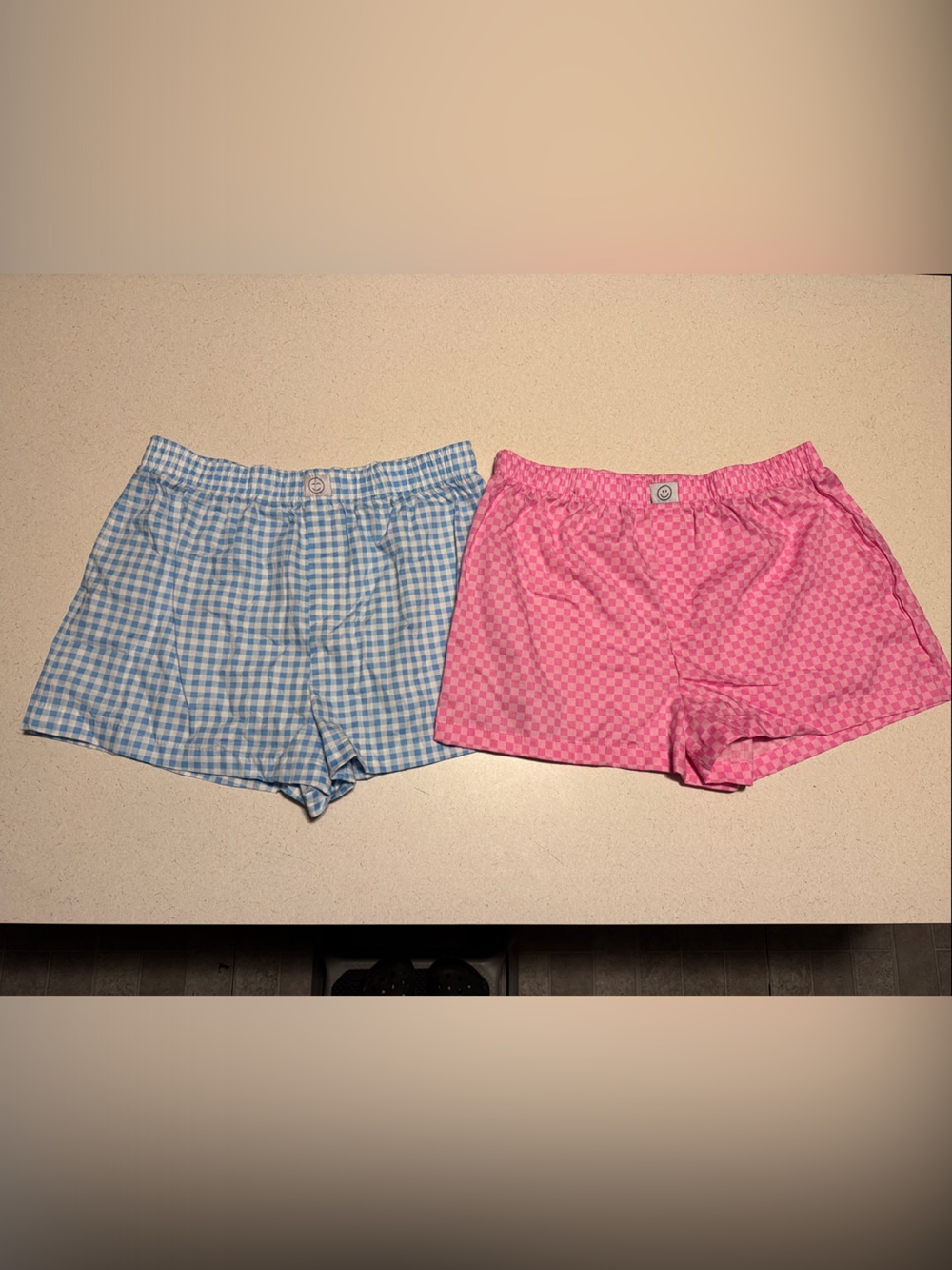 Bobbie Brooks Blue and Pink Gingham Women’s Shorts Duo